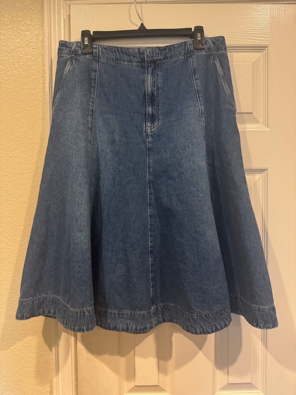 Mango Mid-Blue Denim A-Line Skirt